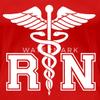 Spreadshirt RN Registered Nurse Rod Asclepius Womens Premium T-Shirt, L, red view 2