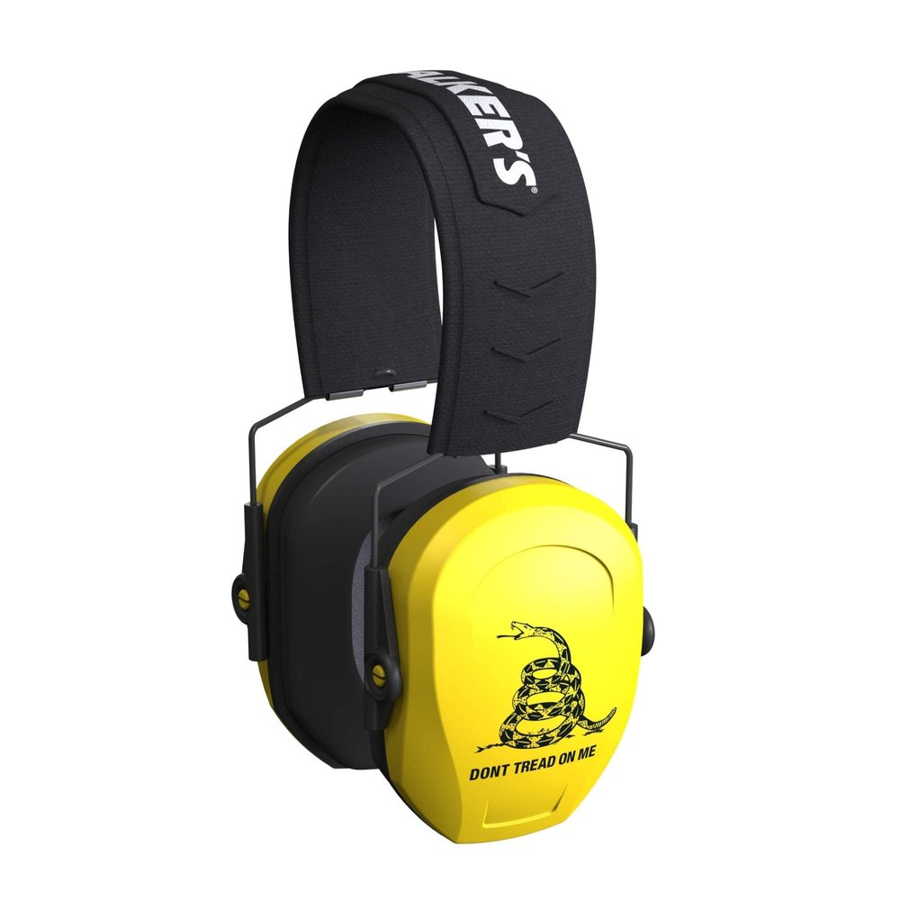 Walker's Game Ear Razor Passive - Yellow - Black Don't Tread on Me Logo, Yl Dtom, Large