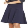 BGDK Girls' School Uniform Pleated Pull-on Knee Length Panel Skirt, Knit Waistband Navy 18 view 1