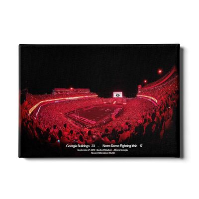 College Wall Art Georgia Bulldogs - Sanford Red Lights Georgia vs. Notre Dame