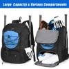 MATEIN Baseball Bag, Large Softball Bag with Shoe Compartment, Bat Bags for Men and Adult, Baseball Backpack with Fence Hook Hold TBall Bat, Batting Mitten, Helmet, Teeball Gear, Black view 4