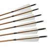 SHARROW 6pcs Archery 32inch Bamboo Arrows Shaft Hunting Practice Target Arrow 5" Turkey Feathers with Arrowhead for Recurve Bow Compound Bow (Types1, 6pcs) view 2