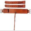 Showman 3" Wide Basketweave Tooled Leather Back Cinch w/Roller Buckles view 1
