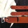 Showman 3" Wide Basketweave Tooled Leather Back Cinch w/Roller Buckles view 2