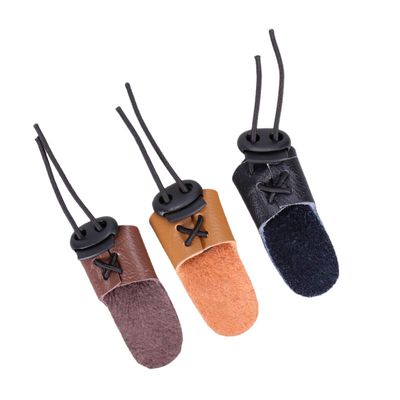 LIOOBO Archery Thumb Ring 3 pcs Fingers Archery Leather Thumb Ring Glove pad for Hunting Longbow Exerciser Single Protector