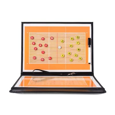 LHIABNN Leather Volleyball Coaching Board,Foldable Magnetic Tactic Marker Coaching Board with Marker Pen (Volleyball)