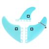Surf Squared Twin Fin Set + Trailer Fin (2+1 Fins) - Solid Fiberglass for Lightweight Durability & Top Performance - Compatible with Futures Single Tab Surfboards, Shortboard, Fish - Mint view 1