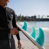 Surf Squared Twin Fin Set + Trailer Fin (2+1 Fins) - Solid Fiberglass for Lightweight Durability & Top Performance - Compatible with Futures Single Tab Surfboards, Shortboard, Fish - Mint view 2