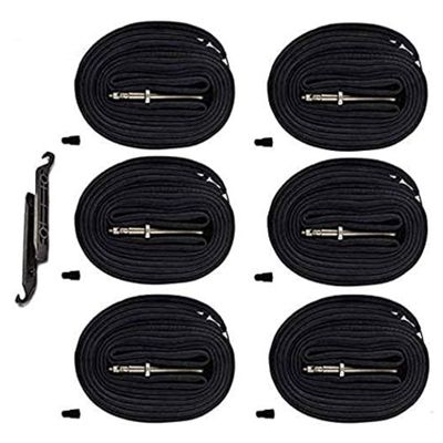 6-Pack 700x20-25C Road Bike Replacement Inner Tubes Presta Valve 42mm for Road Bikes with Tire Size of 700c x 20, 23, and 25 (6 Inner Tubes with 2 Tire Levers)