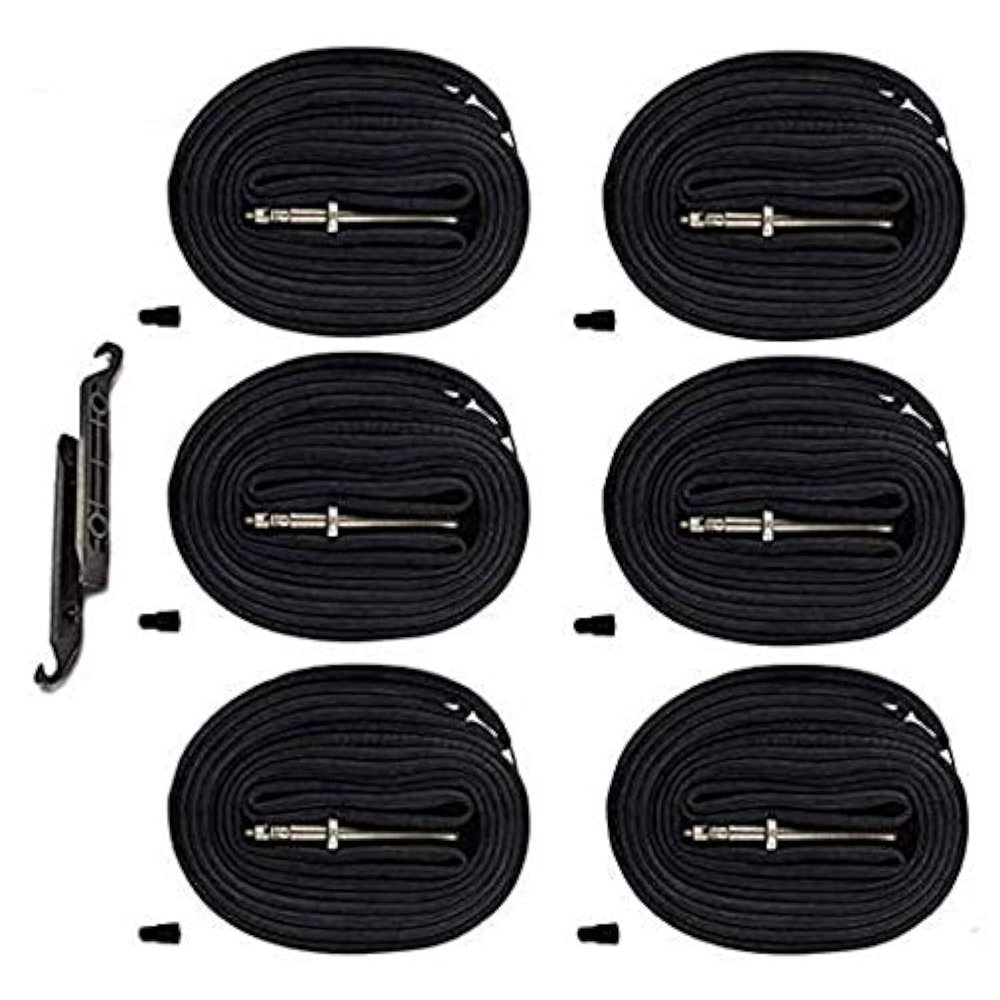 6-Pack 700x20-25C Road Bike Replacement Inner Tubes Presta Valve 42mm for Road Bikes with Tire Size of 700c x 20, 23, and 25 (6 Inner Tubes with 2 Tire Levers)