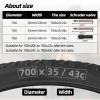 6-Pack 700x20-25C Road Bike Replacement Inner Tubes Presta Valve 42mm for Road Bikes with Tire Size of 700c x 20, 23, and 25 (6 Inner Tubes with 2 Tire Levers) view 4