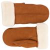 Zavelio Men's Shearling Fur Mittens  LWG Certified Premium Sheepskin Leather Warm Cold Weather Winter Mittens Medium Cognac view 1