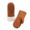 Zavelio Men's Shearling Fur Mittens  LWG Certified Premium Sheepskin Leather Warm Cold Weather Winter Mittens Medium Cognac view 2