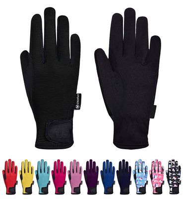 ChinFun Horse Riding Glove Equestrian Gloves Kids for Boys Girls Horseback Riding Gloves Grip for Youth Children Riding Sports Biking Cycling Gardening Black Size L