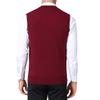 FULIER Mens Winter V-Neck Sleeveless Vest Classic Business Gentleman Knitwear Knitted Waistcoat Sweater Cardigans Tank Tops (M, Red) view 4