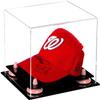 Better Display Cases Acrylic Baseball Cap Display Case with Clear, Pink Risers and Black Base (A006/V21) view 1