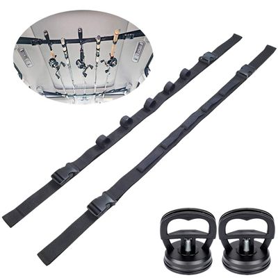Auivguiv Car Fishing Pole Holder Strap Portable Fishing Vehicle Rod Storage Rack Bracket Carrier System Adjustable For Truck Suv Wagons Van1 Pairs