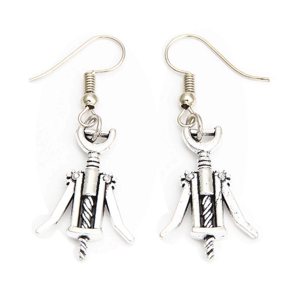 1Pair Handmade Bottle Opener Drop Earrings Finding Wine Pendant Pendientes Handmede Jewelry