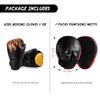 Odoland 2-in-1 Kids Boxing Gloves and Punching Mitts Set, Boxing Mitts Focus Pads, Youth Boxing Fight Gloves Equipment for Taekwondo, Kickboxing, Karate, Muay Thai, MMA Training view 2