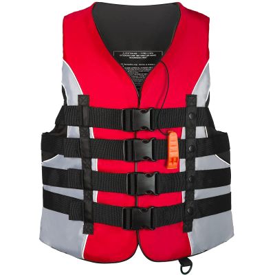 Leader Accessories Adult Universal Personal Flotation Device USCG Approved Life Jacket Vest (Red, 2XL)