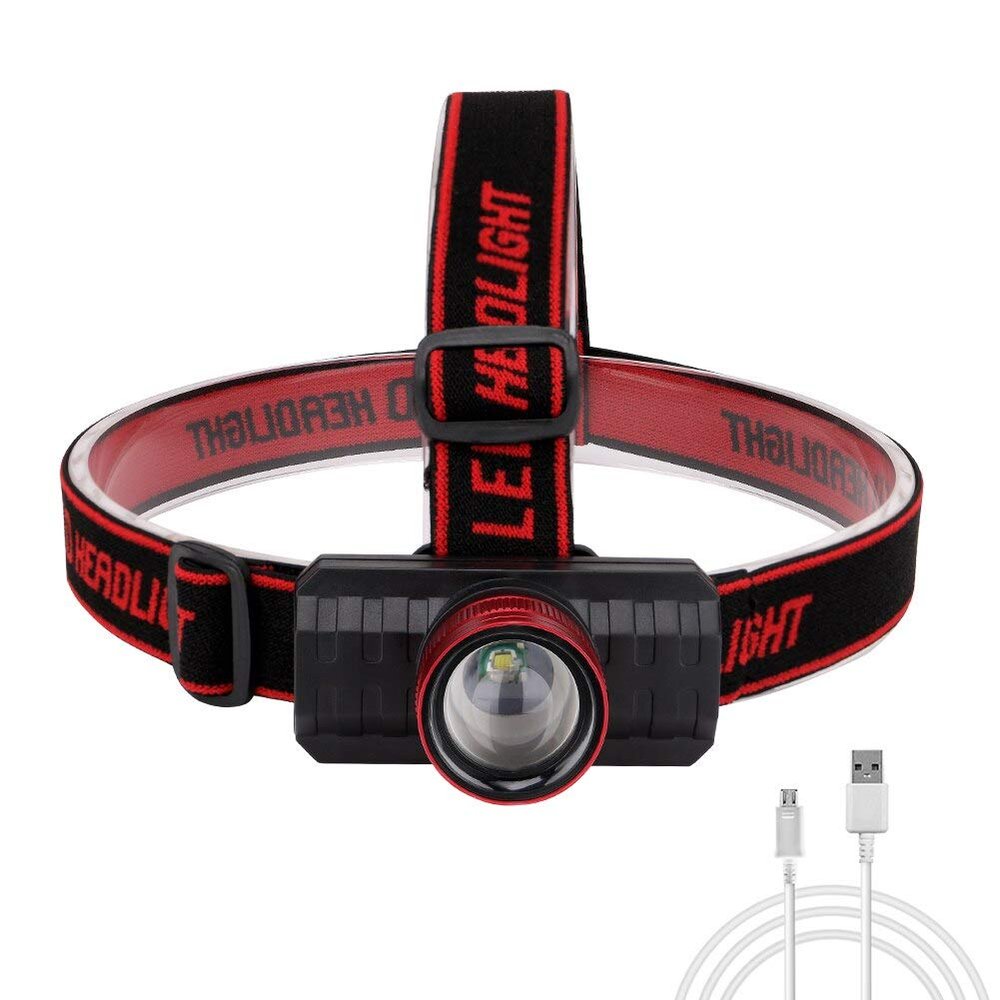 lliang Head Flashlight Led Headlight Flashlight USB Rechargeable Torch Camping Hiking Night Fishing Light