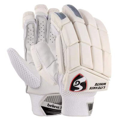 SG Leather Cricket Litevate White RH Batting Gloves Adult