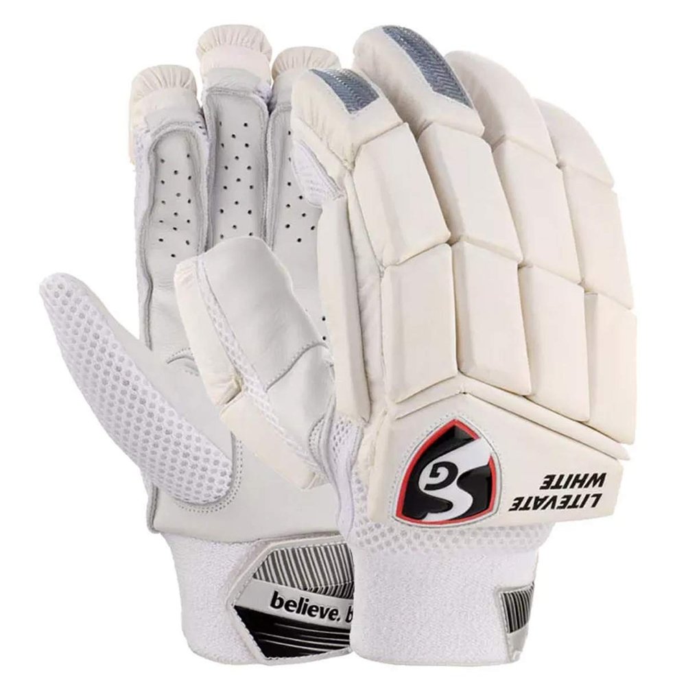 SG Leather Cricket Litevate White RH Batting Gloves Adult
