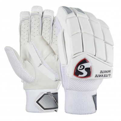 SG Thermoplastic Polyurethane Cricket Litevate White Rh Batting Gloves Youth, One Size
