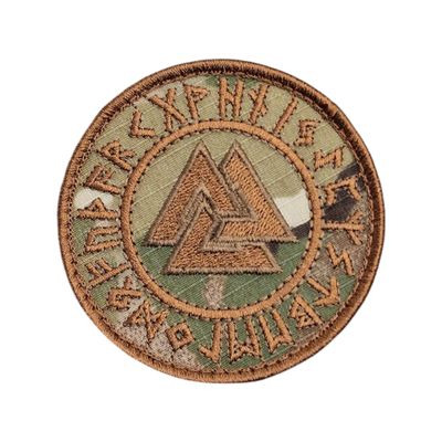 Compatible with Valknut Viking Norse Runic Heathen Pagan Odin God Rune Morale Tactical Fastener Patch (Multicam)