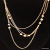 Goldtone Gold Ball Chain Statement Chunky Pendant Rhinestone Necklace for Women 26" Sweater Blouse Dress Casual view 2