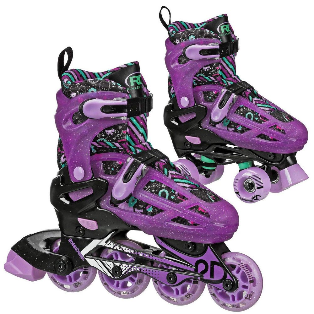 Roller Derby Falcon 2-in-1 Combo Quad and Inline Skates for Kids, Adjustable Sizing