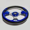 Huskey 12.5 Inch Cobalt Blue Golf Cart Steering Wheel Compatible with Club Car,EZGO/Yamaha,Racing Style,Classic SS Center Logo, Aluminum Spokes and Anti-Slip Grip(Adapter Required and Sold Separately) view 3