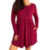 3KB Women's Long Sleeve Dress- Wine- Large view 3