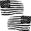 Cartat2s (2) Distressed American Flag Old Glory Military Grunge Patriotic Car Truck Vinyl Decal Hood Wall Window Toolbox Bumper Sticker Big Sizes and Cool Colors (2@ 11x6.6, Matte Black) view 1