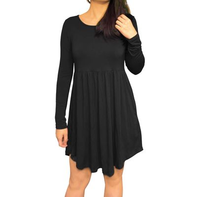3KB Women's Long Sleeve Dress- Wine- Large