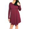 3KB Women's Long Sleeve Dress- Wine- Large view 4