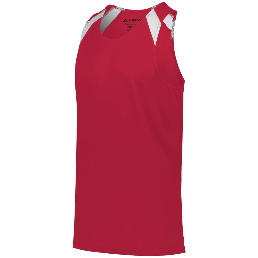 Augusta Sportswear Boys OVERSPEED Track Jersey L Scarlet/White