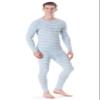 Rocky Thermal Underwear Men Long Johns Men Thermal Underwear Thermals Mens Base Layer Mens Thermals Top and Bottom Set (Seafoam Striped, Large, Standard Weight - 185 GSM, One Pack) view 1