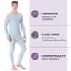 Rocky Thermal Underwear Men Long Johns Men Thermal Underwear Thermals Mens Base Layer Mens Thermals Top and Bottom Set (Seafoam Striped, Large, Standard Weight - 185 GSM, One Pack) view 2