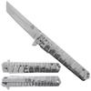 Falcon Tanto Style Folding Pocket Knife 3 Inch 440 Stainless Steel Blade, 8 Inch Overall Length, EDC Utility Knife for Camping, Outdoor Use, Collection & Gifting (Chrome) view 1