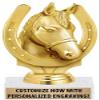 Crown Awards Horse Trophies - 6" Gold Horseshoe Trophy On White Marble Base - 50 Pack view 1