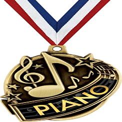 2.3" Gold Kudos Music Piano Medals, 1st Place Piano Award 50 Pack Prime