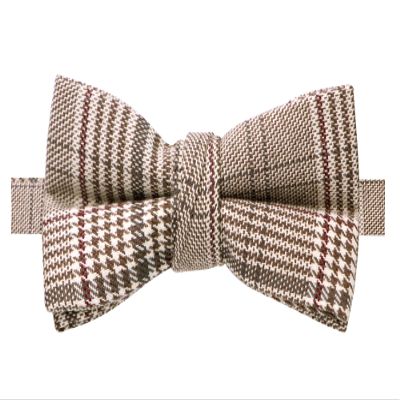 Spring Notion Boys' Glen Plaid Cotton Bow Tie Brown/Tan S