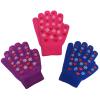 Evridwear Boys Girls Magic Stretch Gripper Gloves 3 Pair Pack Assortment, Kids One Size Winter Warm Gloves Children (4-6Years, 3 Pairs Snowflake Printing) view 1