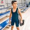 4 Time All American Wrestling Singlet: Black, Navy Blue, Red, Teal sizes 4XS-5XL (L 156-190 lbs., TEAL) view 3
