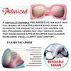 PolarSpex Girls Elastic Square Oversized Kids Polarized Sunglasses - BPA Free view 3