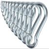 Branded Boards Black & Silver Zinc-Galvanized Heavy Duty Bushcraft Carabiner Spring Snap Clip Link Hooks 200-500lb Load 2, 6 & 12 Packs (Silver-5cm-12 Pack) view 1