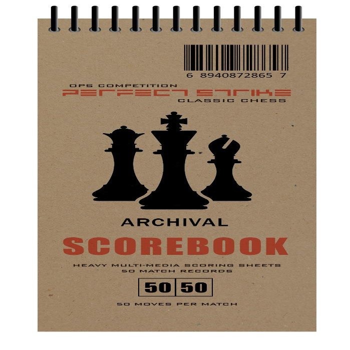 Perfect Strike Chess SCOREBOOK with Rules and Scoring Instructions. Heavy Duty. Practice and Competition. (3.5" x 8.5") TS-50:50 (50 Games per Book) (3 Book Value Pack)
