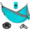 Camping Hammock Double & Single Portable Hammock with Tree Straps, Lightweight Nylon Parachute Hammocks Camping Accessories Gear for Indoor Outdoor Backpacking, Travel, Hiking, Beach view 1