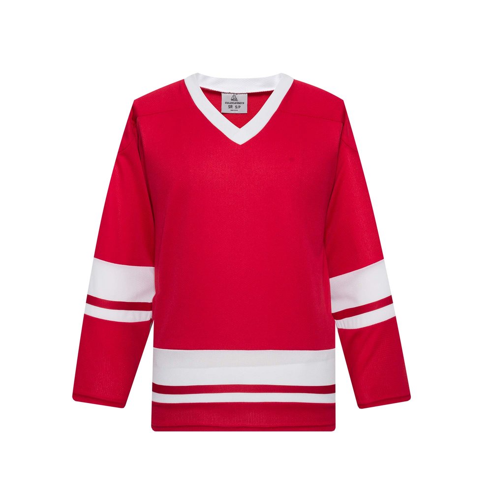 EALER H400 Series Blank Ice Hockey Practice Jersey League Jersey for Men and Boys - Senior and Junior - Adult and Youth Red/White